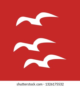 Vector Flying Crows Icon
