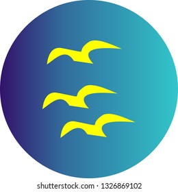 Vector Flying Crows Icon
