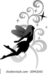 vector flying fairy