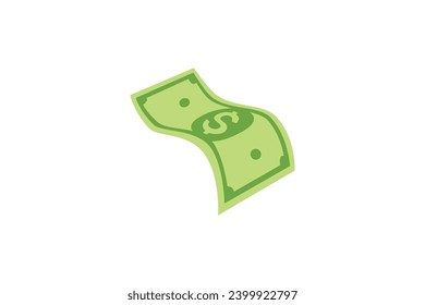 Vector flying green money dollars editable background free