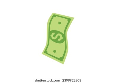 Vector volando dinero verde dólares sin fondo editable