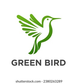 Vector Flying Hummingbird logo design with gradient colorful Style