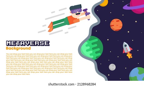 Vector of Flying to Metaverse Background. Perfect for metaverse design, metaverse template, etc.