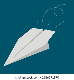 vector flying paper plane art illustration