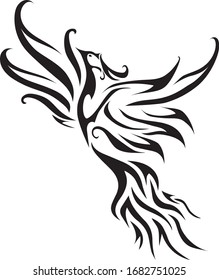 Vector flying phoenix image, transfer illustration