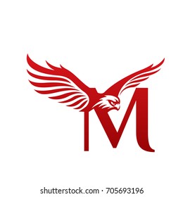 Vector Flying Red Eagle Letter M Stock Vector (royalty Free) 705693196 