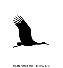 vector flying stork silhouette