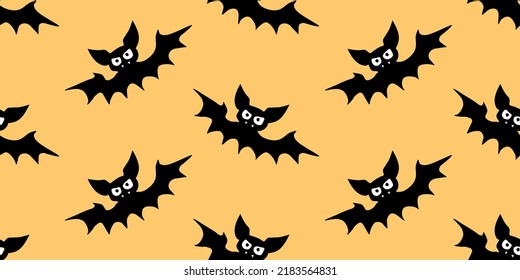 Vector flying vampire bats seamless pattern. Halloween backgrounds and textures in flat cartoon gothic style