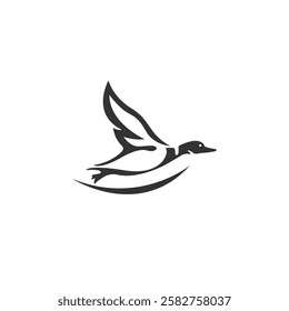 Vector of flying wild duck design on white background. Wild Animals. Bird. Easy editable layered vector illustration.