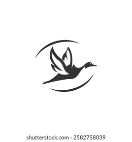 Vector of flying wild duck design on white background. Wild Animals. Bird. Easy editable layered vector illustration.