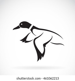 Vector of flying wild duck design on white background.