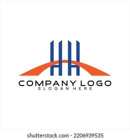 Vector flyover bridge design logo.