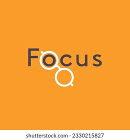 Vector focus minimal text logo design