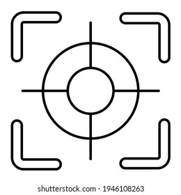 Diseño del icono de contorno de foco del vector
