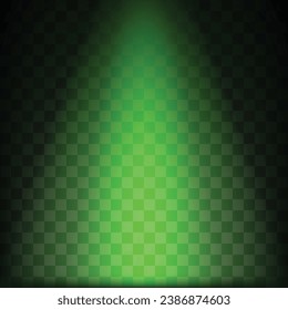 Vector focus spotlight effect display in green color.