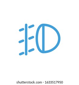 Vector fog light icon. Line design template