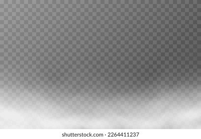 Vector fog or smoke on isolated transparent background. Smoke, fog or cloud png. White smoke png.