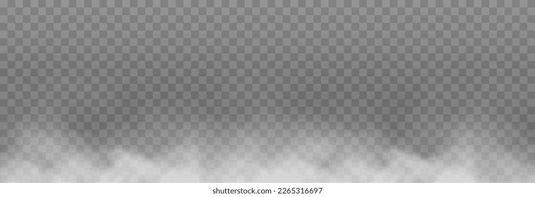 Vector fog or smoke on isolated transparent background. Smoke, fog or cloud png. White smoke png.