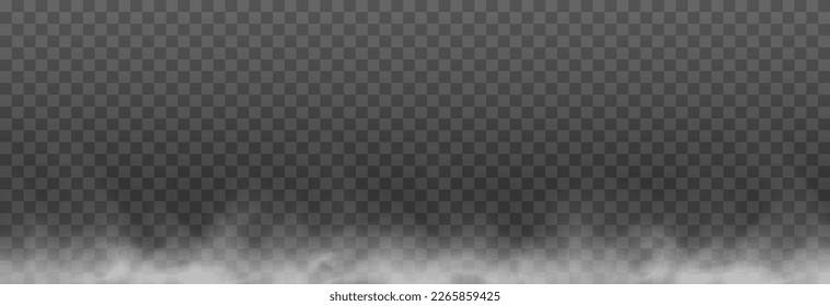 Vector fog or smoke on isolated transparent background. Smoke, fog or cloud png. White smoke png.