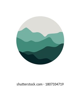 

Vector foggy forest landscape circle