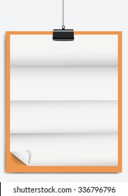 Vector fold paper and metal clip