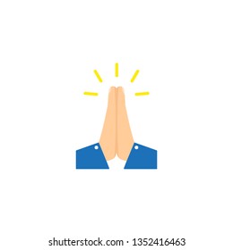 Vector folded hands icon vector illustration