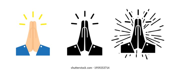 Vector folded hands icon or pray