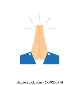 Vector folded hands icon or pray