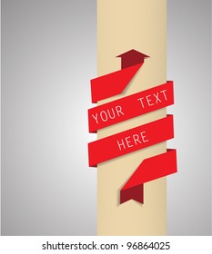 Vector folded paper arrow tag