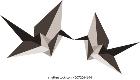Pájaro de papel plegado vectorial Para ilustraciones de medios, pájaros de papel