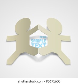 Vector Folded Paper Men with Your Message