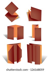 Vector Folded Paper Progress design - set