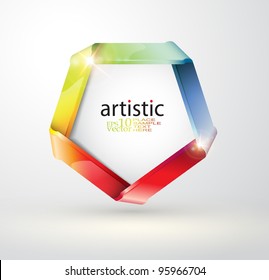 Vector folded rainbow ribbon