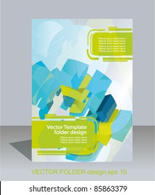 Vector folder design. 3d abstract elements