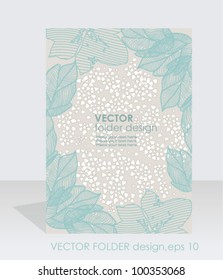 Vector folder design on floral background