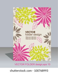 Vector folder design on floral background