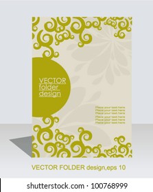 Vector folder design on floral background