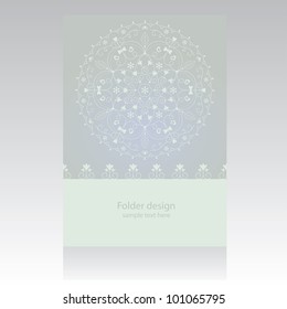 Vector folder design on floral background