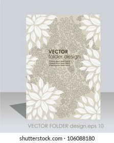 Vector folder design on floral background