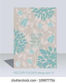 Vector folder design on floral background