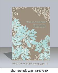 Vector folder design on floral lace background