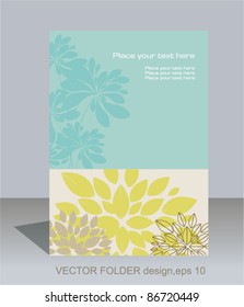 Vector folder design on floral background