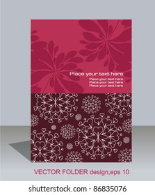 Vector folder design on floral background
