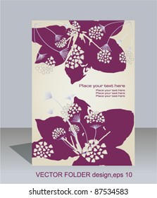 Vector folder design on floral background