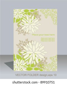Vector folder design on floral background