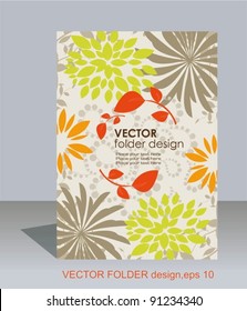 Vector folder design on floral background