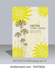 Vector folder design on floral background