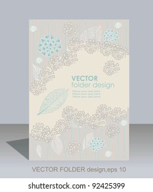 Vector folder design on floral background