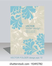 Vector folder design on floral background