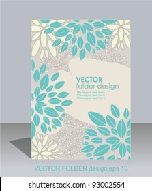 Vector folder design on floral background